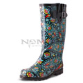 View detail information about 'Puddles - Black/Green Paisley' - Boots